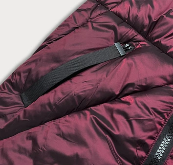 Długa kurtka zimowa damska bordowa (23070-2)