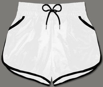 Damskie szorty z kontrastową lamówką białe (8K208-1)