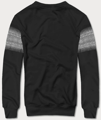 Cienka bluza z nadrukiem czarna (8B1103-3)