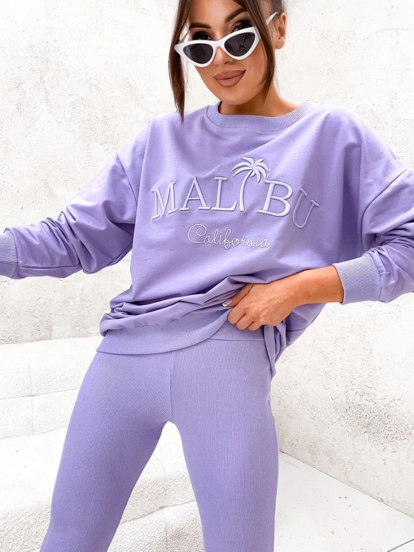 Sportowy komplet z legginsami fioletowy (VE88)