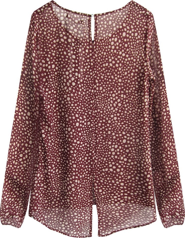 CIENKA BLUZKA Z ŻORŻETY BORDOWA (6327/1)