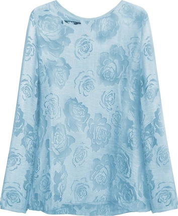 BLUZKA W RÓŻE BŁĘKITNA (7320)