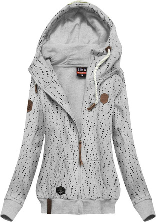 BLUZA W NIEREGULARNE KROPKI SZARA (1915)