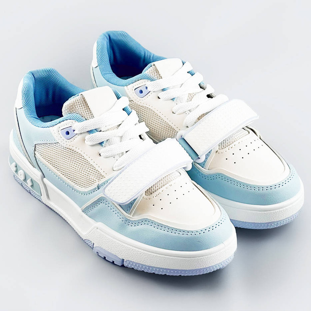 Damskie adidasy dwukolorowe niebiesko-białe (ad-585)