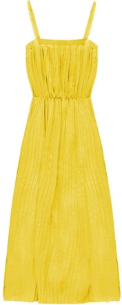 PLISOWANA SUKIENKA MIDI ŻÓŁTA (9247-1)