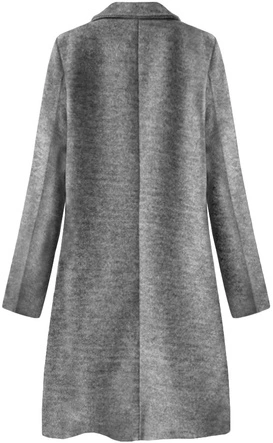 MINIMALISTYCZNY PŁASZCZ NA GUZIK CIEMNOSZARY (3106)