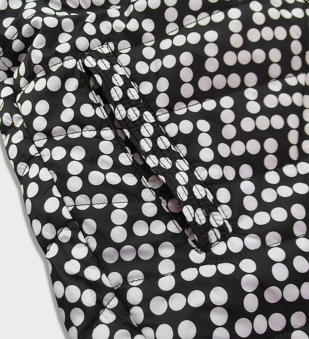 Dwustronna kurtka parka damska żółta/kropki (w662big)