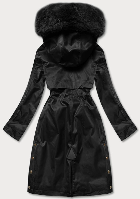 Zimowa kurtka damska na misiu czarna (b537-1)