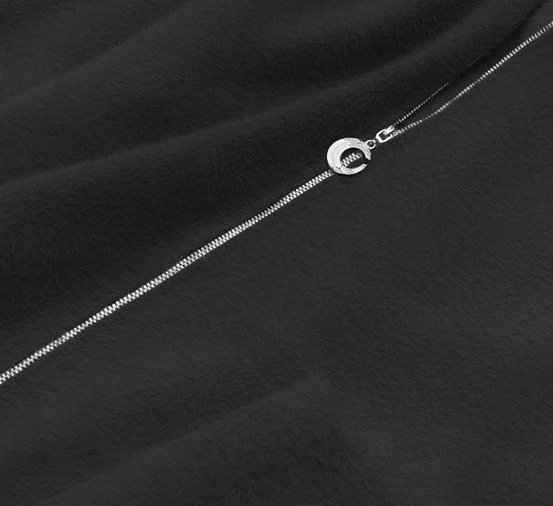 Narzutka z kapturem a'la alpaka czarna (B6007)