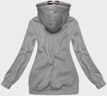 Gruba damska bluza w pasy szary-różowy (2302)