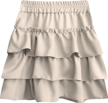 SPÓDNICA Z FALBANKAMI MINI BEŻOWA (310ART)