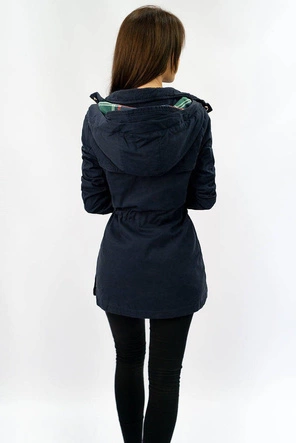 BAWEŁNIANA PARKA Z KAPTUREM GRANATOWA (W158)