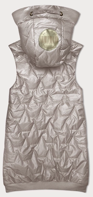 Bezrękawnik damski ze ściągaczem na dole S'West perłowy róż (B8240-51)