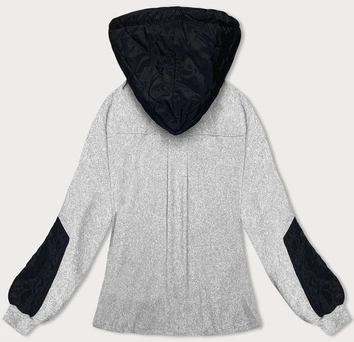 Bluza w prążki damska jasnoszara (AMG-311)