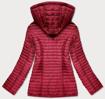 Kurtka damska z podszewką w kropki czerwona (sf8981)