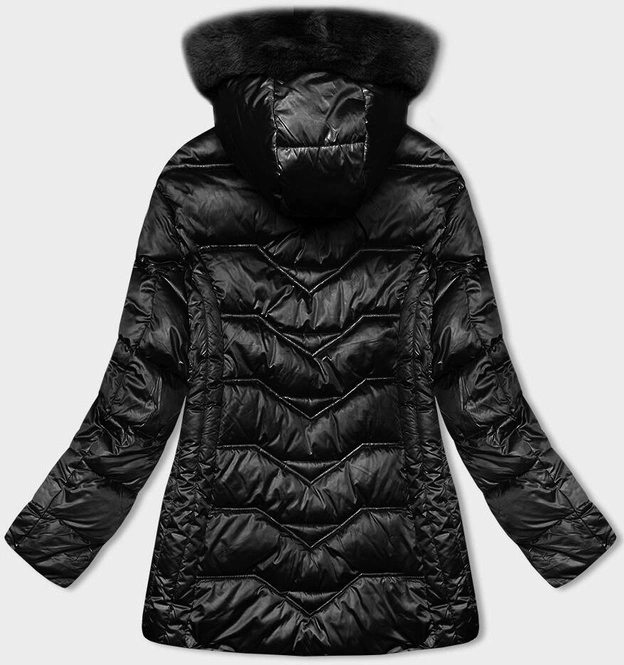 Kurtka zimowa z odpinanym kapturem czarna S'west (B8200-1)