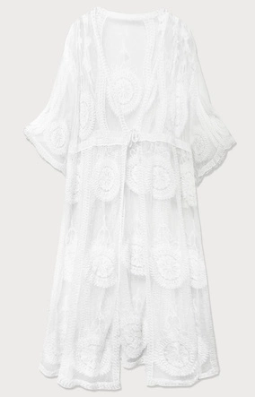 DŁUŻSZA HAFTOWANA NARZUTKA BIAŁA (591ART)