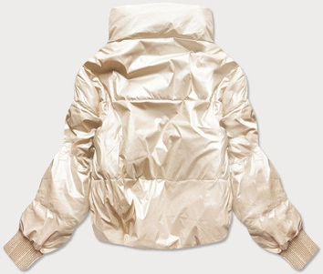 KRÓTKA KURTKA DAMSKA OVERSIZE BEŻOWA (651ART)