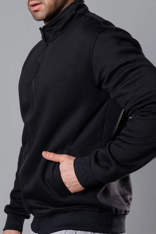 Męska bluza ze stójką czarna (68B2002-3)