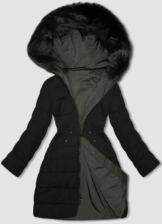 Przejściowa dwustronna kurtka damska J Style army-czarna (16M9159-136)