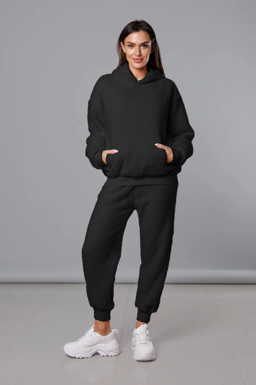 Ciepły komplet dresowy damski miś czarny (YP-1104)