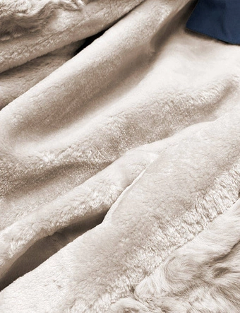 Parka z futrzaną podpinką granatowa (5M763-215)