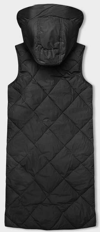 Długa kamizelka damska oversize czarna (5M3165-392)