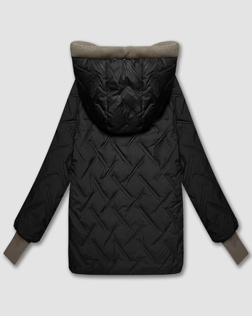 Damska kurtka z dzianinowymi wstawkami S'West czarna (B8561-1)