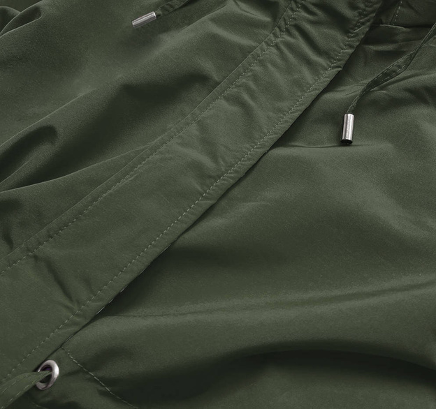 Dwustronna kurtka parka damska khaki-brązowa (xw581bigx)