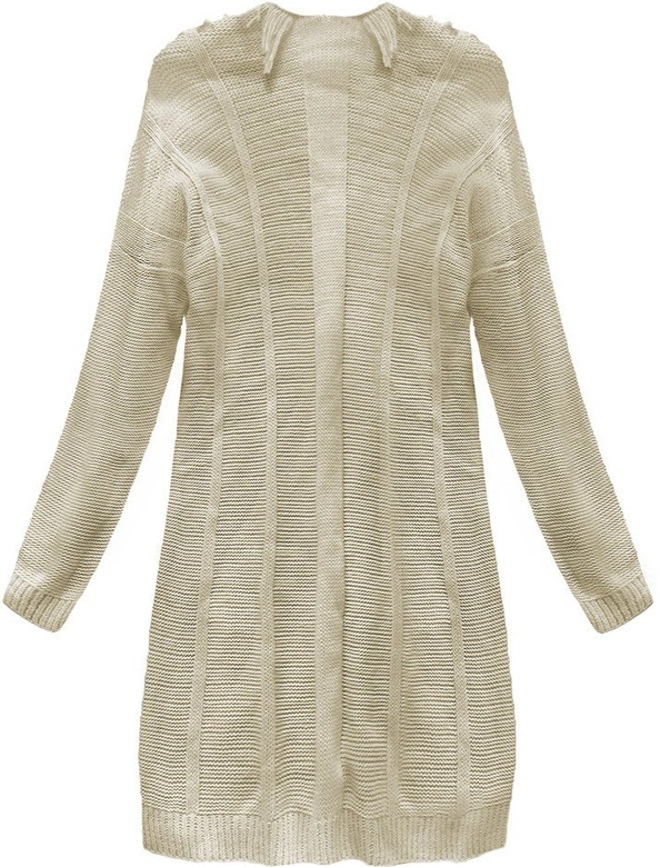 CIEPŁY SWETER Z FRĘDZLAMI BEŻOWY (155ART)