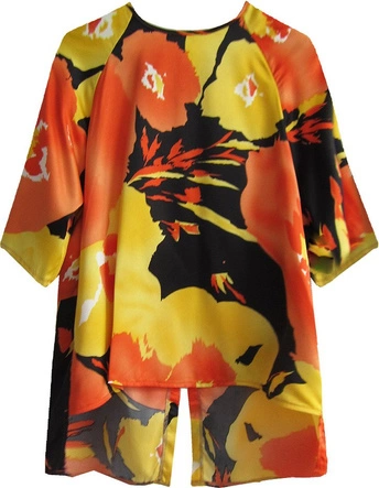 BLUZKA Z ROZCIĘCIEM NA PLECACH POMARAŃCZOWA (430/1ART)