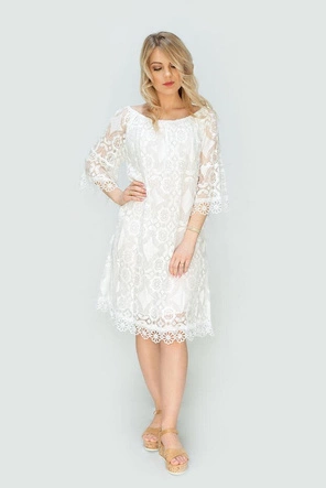 KORONKOWA SUKIENKA OVERSIZE BIAŁA (407ART)