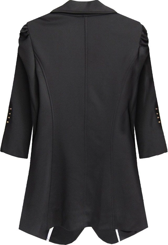 MARYNARKA Z BUFIASTYMI RAMIONAMI CZARNA (8191)