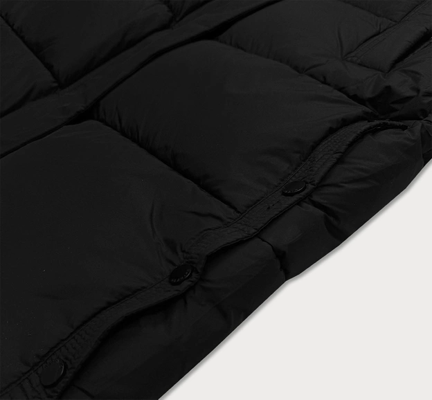 Zimowa kurtka damska z kapturem Glakate czarna (LU-238001B#)