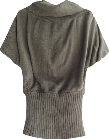 SWETER Z GOLFEM JASNOBRĄZOWY (X1225X)