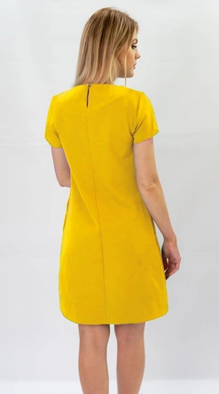 Trapezowa sukienka żółta (435art)