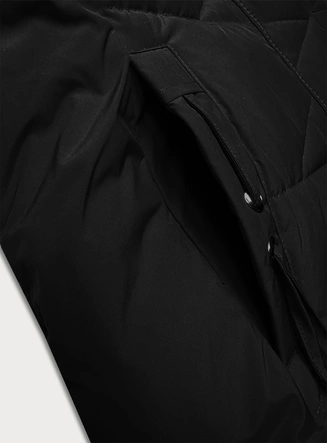 Zimowa kurtka damska ze ściągaczem  LHD czarna (LHD-24580)