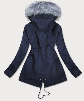 DAMSKA KURTKA ZIMOWA Z PODPINKĄ GRANATOWA (1898A)