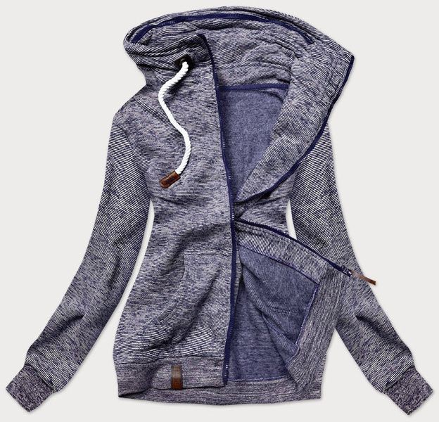 BLUZA DAMSKA ZE ŚCIĄGACZAMI GRANATOWA (58294)