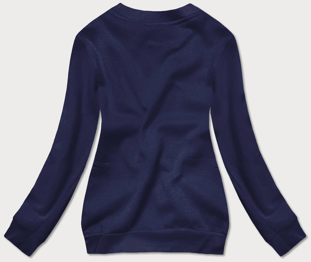 Bluza dresowa damska ze ściągaczami granatowa (w01-66)