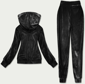 Welurowy dres damski czarny (81201)