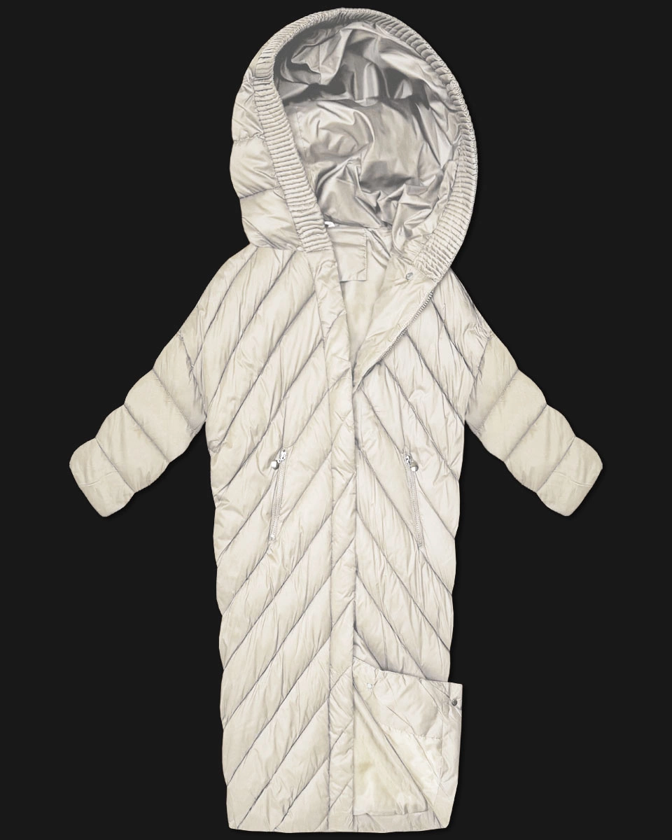 Kurtka zimowa typu nietoperz Minority ecru (P3-6026-12)