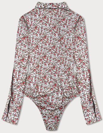 BLUZKA BODY W KWIATKI ECRU (AWY0121)