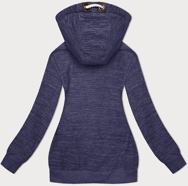 Damska polarowa bluza z kapturem ciemny niebieski melanż (2312)