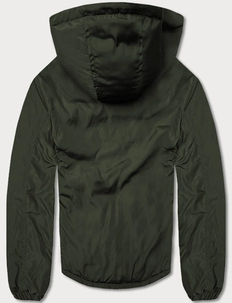 Dwustronna kurtka męska khaki-czarna (84M3012-136)