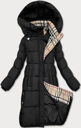 Zimowa kurtka damska z kapturem Glakate czarna (LU-238001B#)