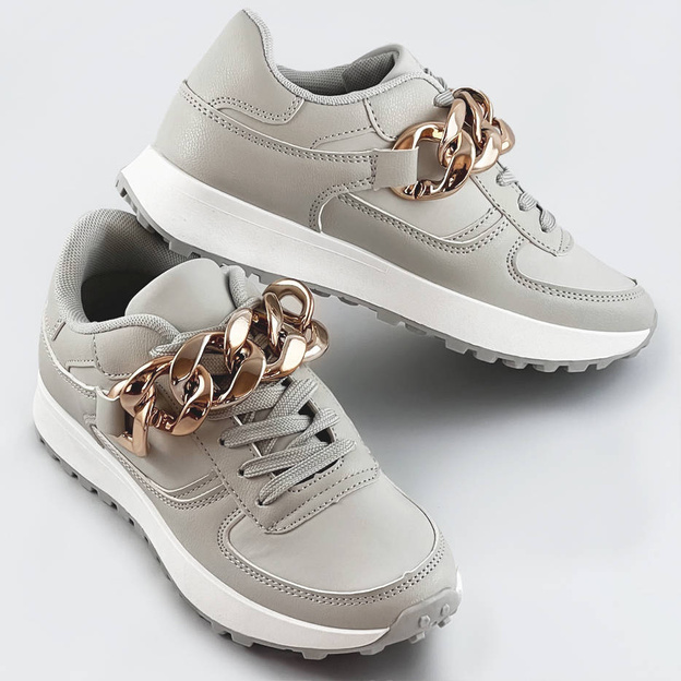 Sneakersy z łańcuchem szare (6368)