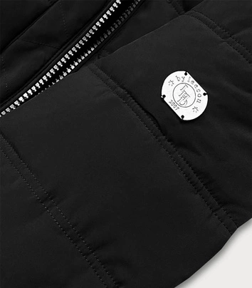 CIEPŁA DWUSTRONNA KURTKA DAMSKA ZIMOWA CZARNO-GRAFITOWA (M-21315)