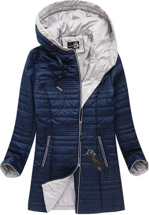 DŁUGA KURTKA PIKOWANA GRANATOWA 2 (21599)