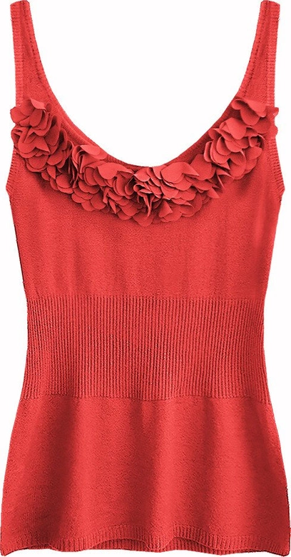 SWETERKOWA BLUZKA NA RAMIĄCZKACH CZERWONA (1513)